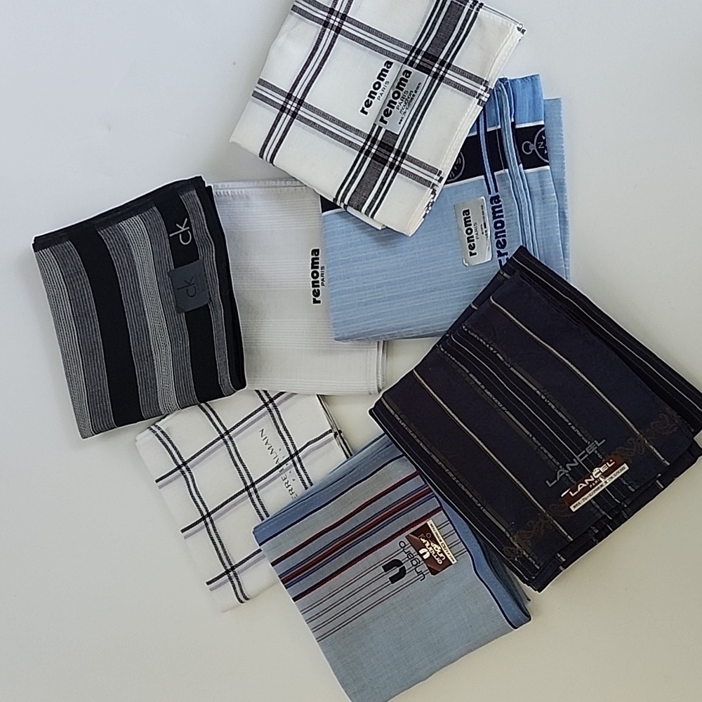 Sale price 3 Renoma/Ck/Ungaro/Lancel 7 pcs handkerchief cotton #15,